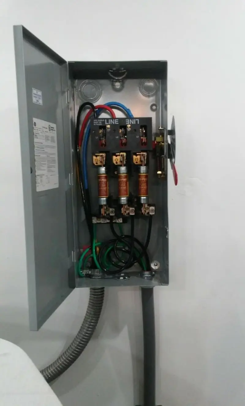 Three-phase disconnect switch installed for Electrical Wiring & Rewiring in Dalton